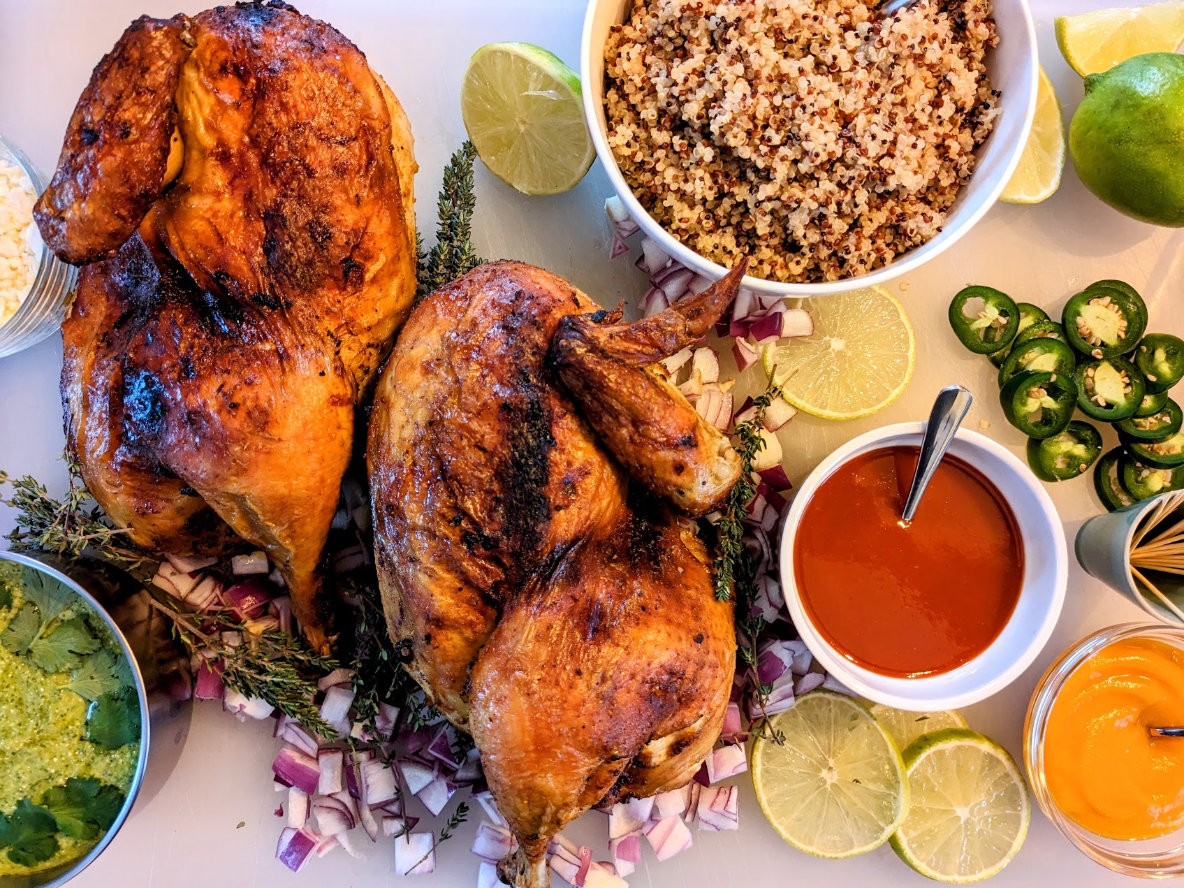 Roasted Peruvian chicken dinner in Hopkinton, MA